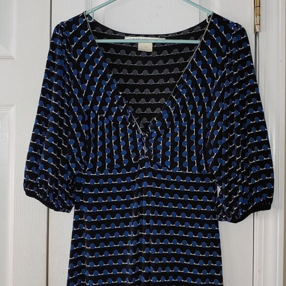 Max Studio black and blue print dress Sz S - Picture 3 of 6